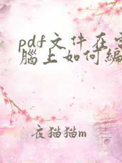 pdf文件在电脑上如何编辑