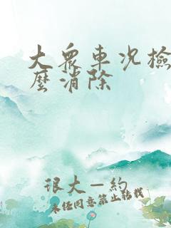 大众车况检查怎么消除