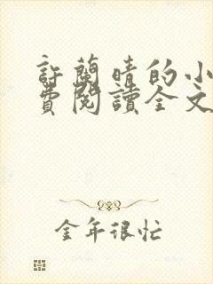 许兰晴的小说免费阅读全文