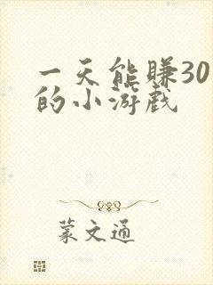 一天能赚30元的小游戏