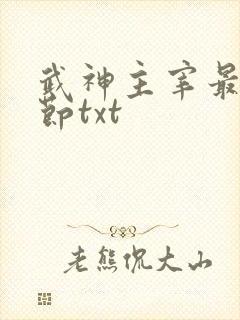 武神主宰最新章节txt