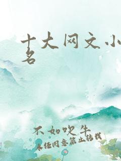 十大网文小说排名