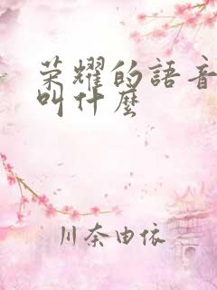 荣耀的语音助手叫什么