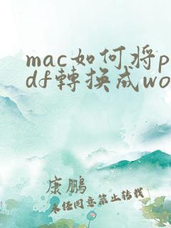 mac如何将pdf转换成word文档