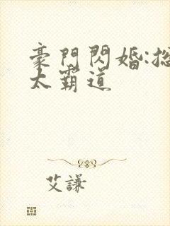 豪门闪婚:总裁太霸道