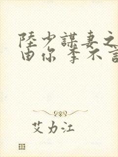 陆少谋妻之婚不由你 李不言