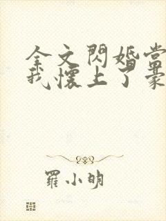 全文闪婚当天,我怀上了豪门继承人