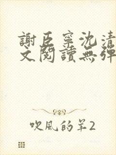 谢臣宁沈清漪全文阅读无弹窗