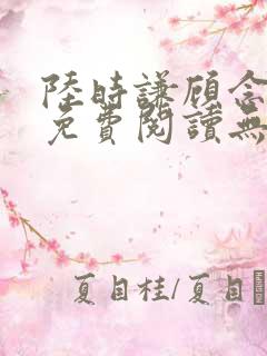 陆时谦顾念小说免费阅读无弹窗