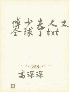 傅少夫人又惊艳全球了txt