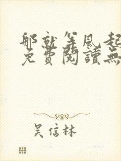 那就等风起小说免费阅读无弹窗