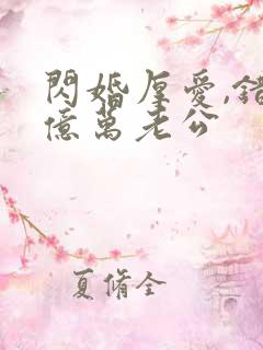 闪婚厚爱,错嫁亿万老公