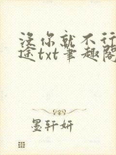 没你就不行新征途txt笔趣阁