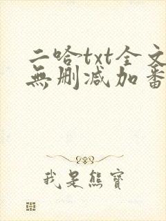 二哈txt全文无删减加番外
