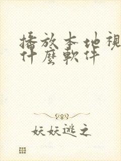 播放本地视频用什么软件