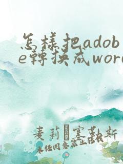 怎样把adobe转换成word