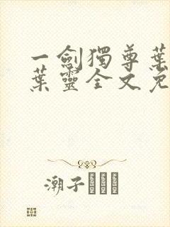 一剑独尊叶玄,叶灵全文免费观看