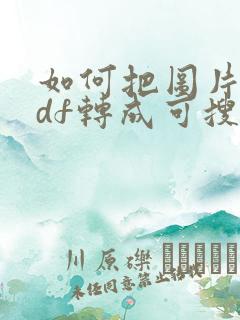 如何把图片版pdf转成可搜索文字的