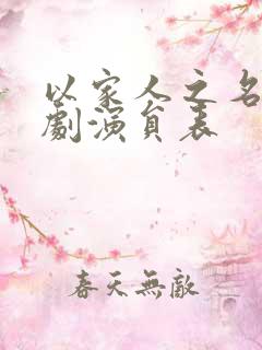 以家人之名电视剧演员表