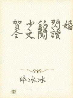 贺少的闪婚暖妻全文阅读