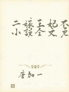 二嫁王妃不好惹小说全文免费阅读