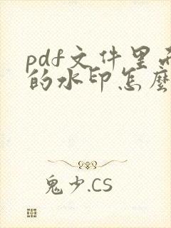 pdf文件里面的水印怎么去掉