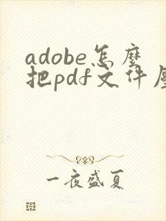 adobe怎么把pdf文件压缩小一点