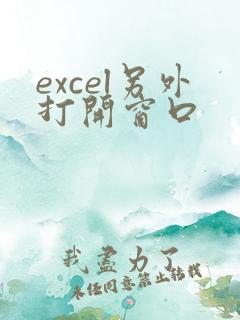 excel另外打开窗口