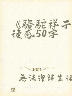 《骆驼祥子》读后感50字