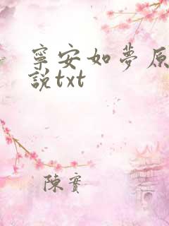 宁安如梦原著小说txt