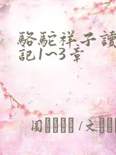 骆驼祥子读书笔记1~3章