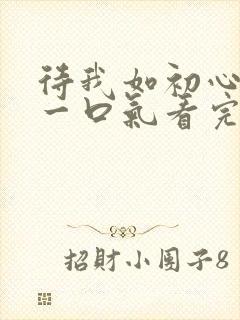 待我如初心短剧一口气看完