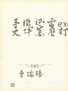 手机迅雷exe文件怎么打开