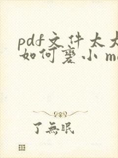 pdf文件太大如何变小 mac