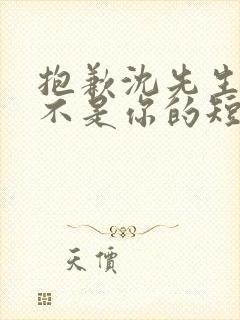 抱歉沈先生孩子不是你的短剧免费版