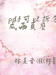 pdf可以拆分成两页么