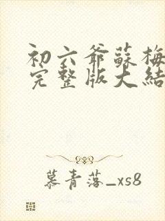 初六爷苏梅小说完整版大结局免费阅读