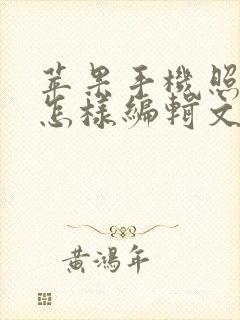 苹果手机照片上怎样编辑文字