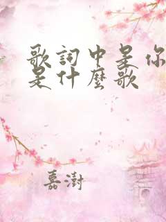歌词中是你是你是什么歌