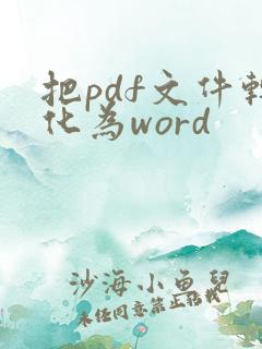 把pdf文件转化为word