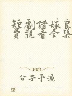 短剧错嫁良缘免费观看全集