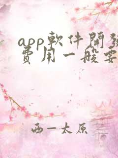 app软件开发费用一般要多少钱