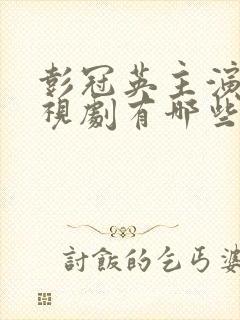 彭冠英主演的电视剧有哪些