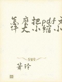 怎么把pdf文件大小缩小