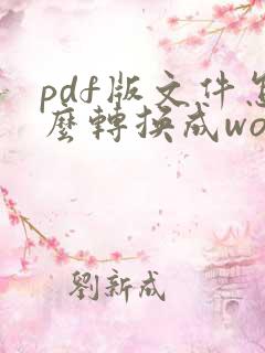 pdf版文件怎么转换成word