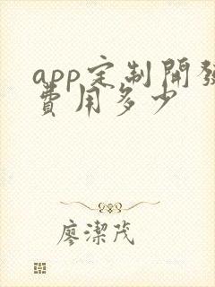 app定制开发费用多少