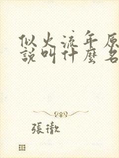 似火流年原著小说叫什么名字