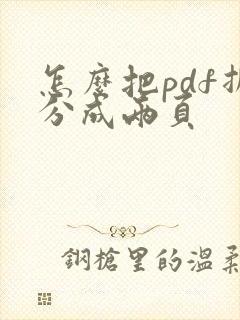 怎么把pdf拆分成两页