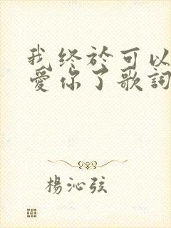 我终于可以不再爱你了歌词