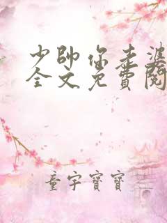 少帅你老婆跑了全文免费阅读